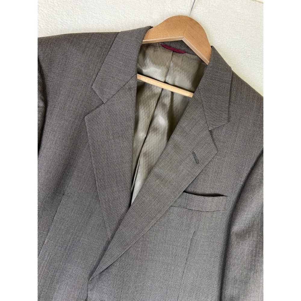 Hart Schaffner & Marx Blazer Men's 42R Beige 2 Button Virgin Wool